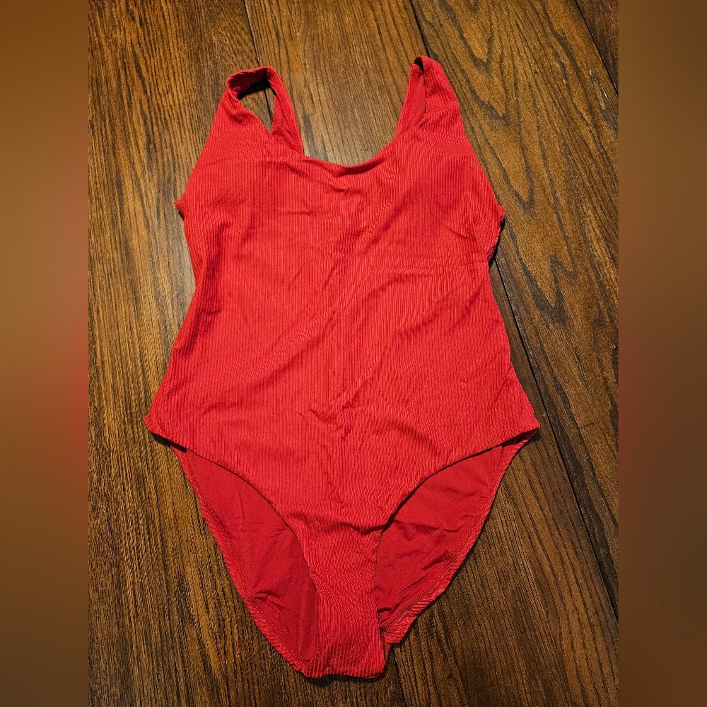 Andie The Ibiza One Piece - Eco Ribbed - Flame - Long Torso Size XLFLAME / XL